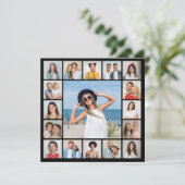 Maak je eigen 17 foto-collage-uitnodiging kaart (Staand voorkant)