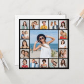 Maak je eigen 17 foto-collage-uitnodiging kaart (Voorkant / Achterkant in situ)