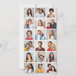 Maak je eigen 18 foto collage bewerkbare kleur feestdagenkaart