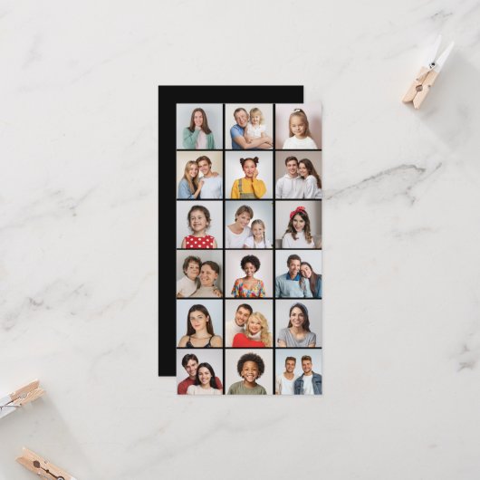 Maak je eigen 18 foto collage bewerkbare kleur   kaart (Voorkant / Achterkant in situ)