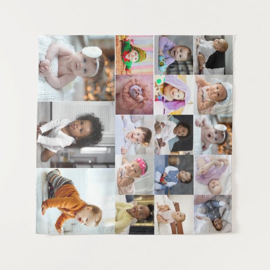 Maak je eigen 18 foto collage wandkleed (Voorkant (horizontaal))