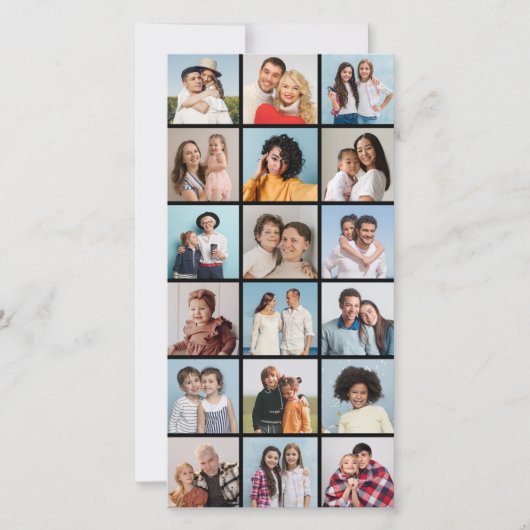 Maak Je Eigen 18 Foto Collage Wenskaart Kaart (Voorkant)