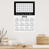 Maak je eigen 2018 kalenderposter op maat poster (Keuken)