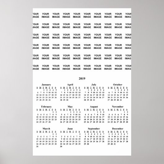 Maak je eigen 2019 kalenderposter op maat poster (Voorkant)