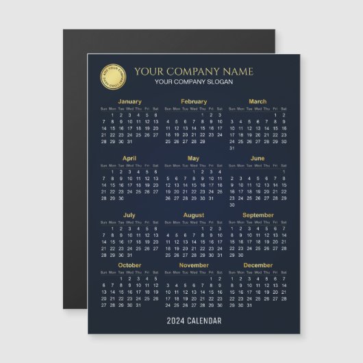 Maak je eigen 2024 bedrijfskalender magnetische Ka (Voorkant / Achterkant)