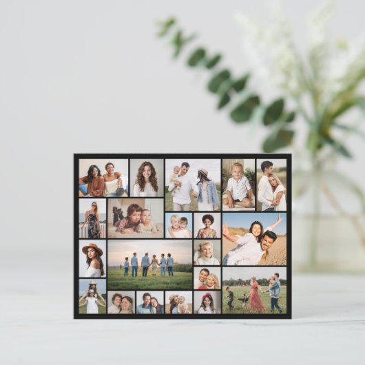Maak Je Eigen 20 Foto Collage Briefkaart (Staand voorkant)