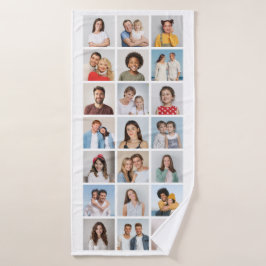 Maak Je Eigen 21 Foto Collage Badhanddoek