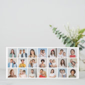 Maak je eigen 21 foto collage bewerkbare kleur  kaart (Staand voorkant)