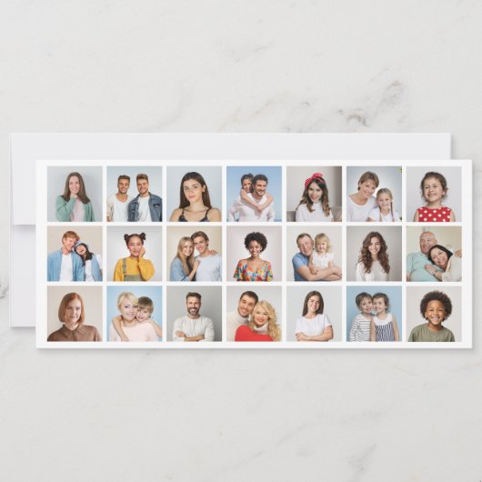 Maak je eigen 21 foto collage bewerkbare kleur  kaart (Voorkant)