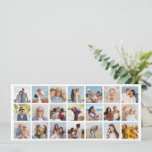 Maak je eigen 21 foto collage bewerkbare kleur kaart (Staand voorkant)