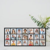 Maak je eigen 21 foto collage bewerkbare kleur  kaart (Staand voorkant)