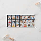 Maak je eigen 21 foto collage bewerkbare kleur  kaart (Voorkant / Achterkant in situ)