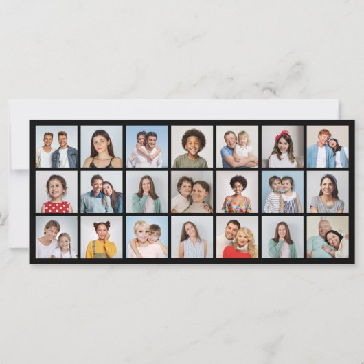 Maak je eigen 21 foto collage bewerkbare kleur  kaart (Voorkant)