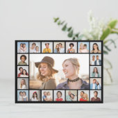 Maak je eigen 21 foto collage bewerkbare kleur kaart (Staand voorkant)