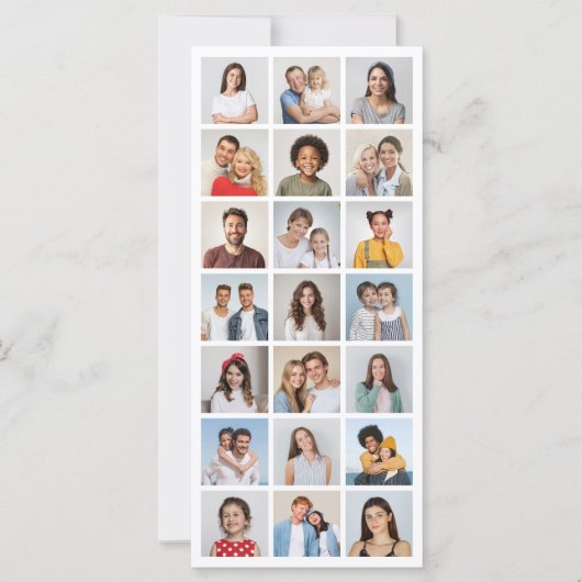 Maak je eigen 21 foto collage bewerkbare kleur kaart (Voorkant)