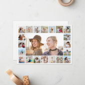 Maak je eigen 21 foto collage bewerkbare kleur notitiekaartje (Voorkant / Achterkant in situ)