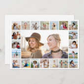 Maak je eigen 21 foto collage bewerkbare kleur notitiekaartje (Voorkant / Achterkant)