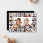 Maak je eigen 21 foto collage bewerkbare kleur notitiekaartje (Voorkant / Achterkant in situ)