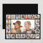 Maak je eigen 21 foto collage bewerkbare kleur notitiekaartje (Voorkant / Achterkant)
