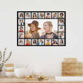 Maak je eigen 21 foto collage bewerkbare kleur poster (Keuken)