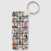 Maak Je Eigen 21 Foto Collage Bewerkbare Kleur Sleutelhanger (Achterkant)