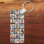 Maak Je Eigen 21 Foto Collage Bewerkbare Kleur Sleutelhanger (Achterkant)