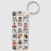Maak Je Eigen 21 Foto Collage Bewerkbare Kleur Sleutelhanger (Achterkant)
