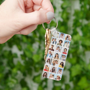 Maak Je Eigen 21 Foto Collage Bewerkbare Kleur Sleutelhanger