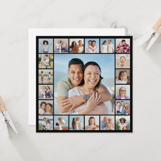 Maak Je Eigen 21 Foto Collage Kaart (Voorkant / Achterkant in situ)
