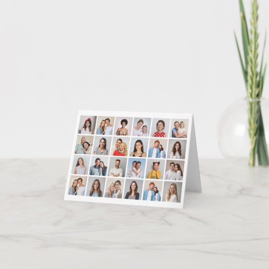 Maak Je Eigen 24 Foto Collage Bewerkbare Kleur Kaart (Voorkant)