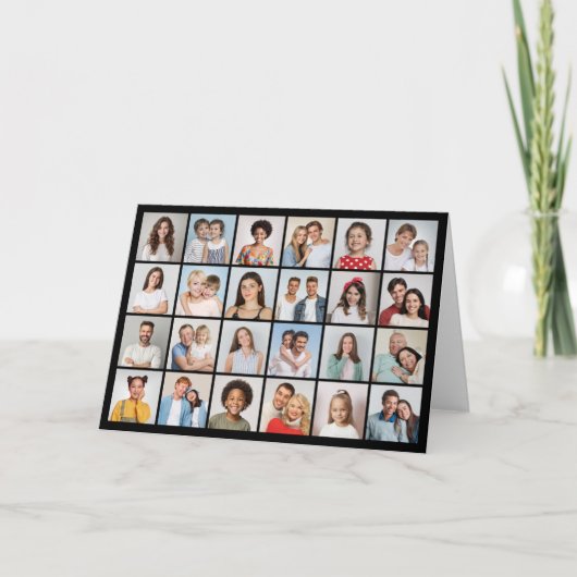 Maak Je Eigen 24 Foto Collage Wenskaart Kaart (Voorkant)