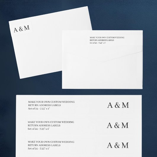 Maak je eigen 24 x aangepaste bruiloft retour adre