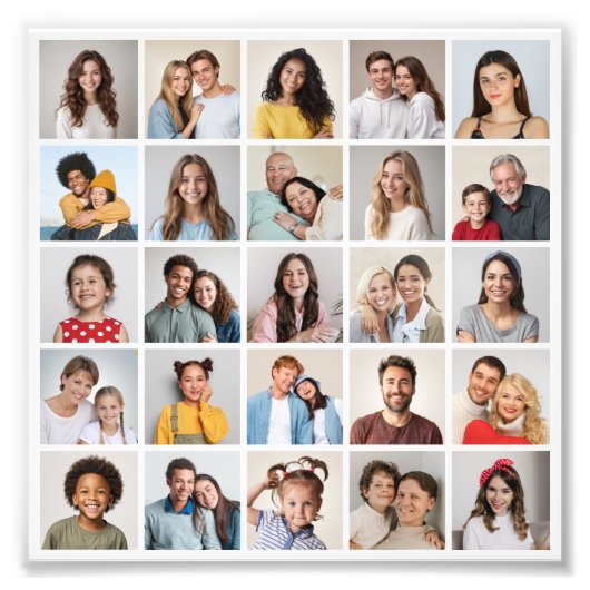 Maak Je Eigen 25 Foto Collage Foto Vergroting Afdruk (Voorkant)