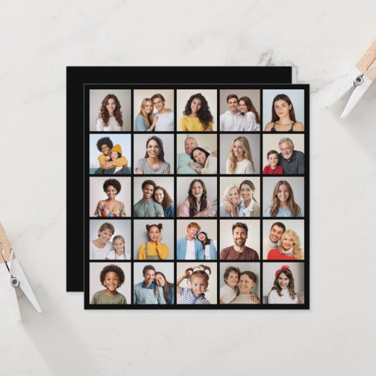 Maak Je Eigen 25 Foto Collage Kaart (Voorkant / Achterkant in situ)