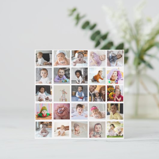 Maak Je Eigen 25 Foto Collage Kaart (Staand voorkant)