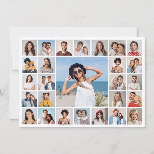 Maak Je Eigen 27 Foto Collage Wenskaart (Voorkant)