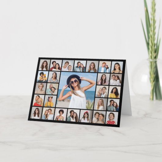 Maak Je Eigen 27 Foto Collage Wenskaart Kaart (Voorkant)