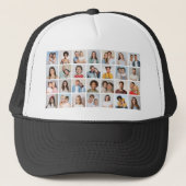 Maak Je Eigen 28 Foto Collage Trucker Hoed Pet (Voorkant)