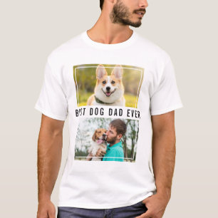 Maak Je Eigen 2 Foto Collage Beste Hond Papa Ooit T-shirt