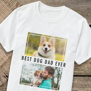 Maak Je Eigen 2 Foto Collage Beste Hond Papa Ooit T-shirt