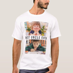 Maak Je Eigen 2 Foto Collage Beste Oom Ooit T-shirt