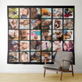 Maak Je Eigen 30 Vierkante Fotocollage Sprei Wandkleed (In Situ (horizontaal))