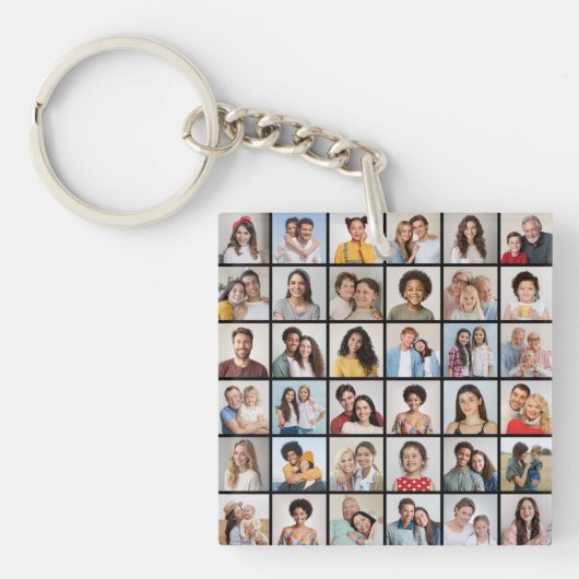 Maak Je Eigen 36 Foto Collage Sleutelhanger (Voorkant)