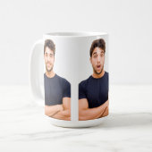 Maak je eigen 3 foto aangepaste afbeelding koffiemok (Voorkant links)