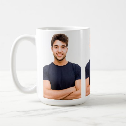 Maak je eigen 3 foto aangepaste afbeelding koffiemok (Links)