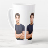 Maak je Eigen 3 Foto Aangepaste Afbeelding Latte Mok (Linkerhoek)