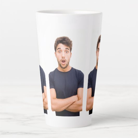Maak je Eigen 3 Foto Aangepaste Afbeelding Latte Mok (Voorkant)