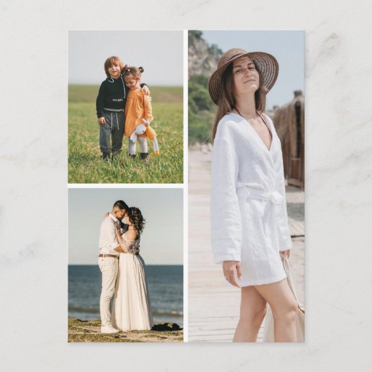 Maak Je Eigen 3 Foto Collage Briefkaart (Voorkant)