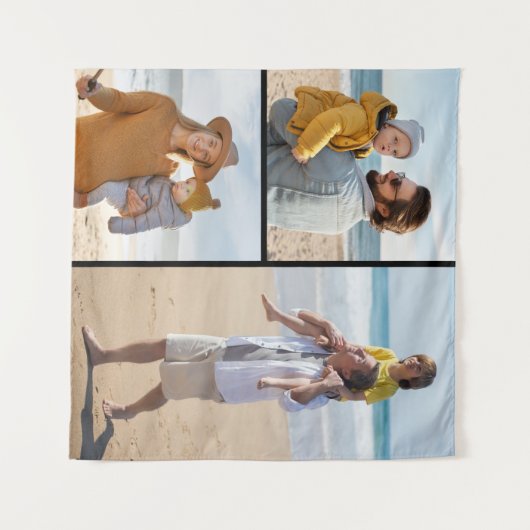 Maak Je Eigen 3 Foto Collage Wandkleed (Voorkant (horizontaal))