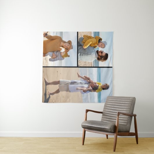 Maak Je Eigen 3 Foto Collage Wandkleed (In Situ (horizontaal))